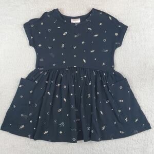 Hanna Andersson Short Sleeve Black Space Blouse